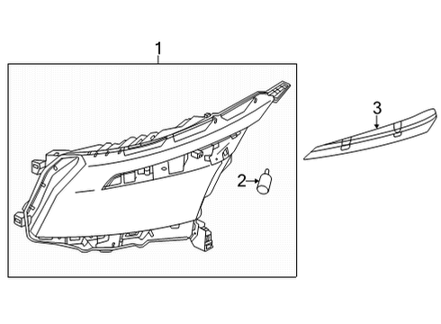 2025 Nissan Pathfinder MOULDING-RADIATOR GRILL,FRONT BUMPER LH Diagram for 62383-6TB1E