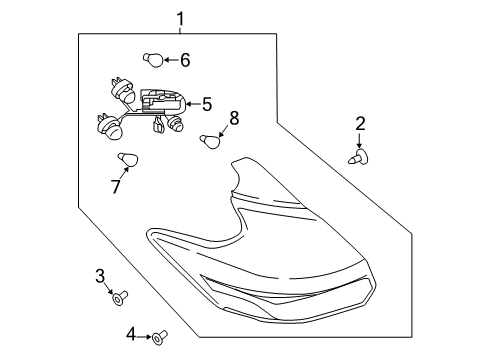 2023 Nissan Kicks Rear Combination Lamp Assembly Left Hand Diagram for 26555-5R00A