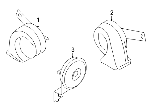 2023 Nissan GT-R Electric Low Horn Assembly Diagram for 25620-6HW0A