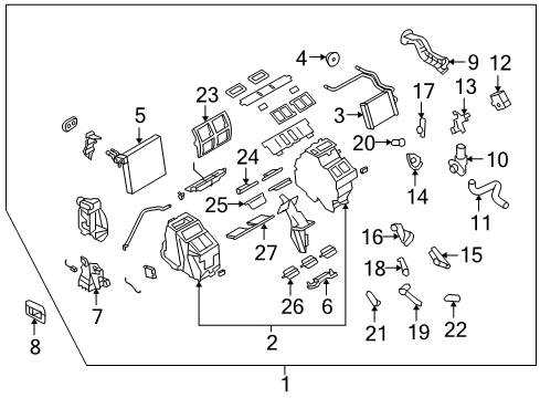 2024 Nissan GT-R Front Heating Unit Assembly Diagram for 27110-JF15B