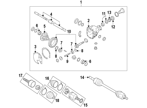 2023 Nissan GT-R HOUSING-FRONT FINAL DRIVE Diagram for 38511-6HW0A