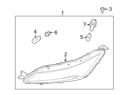 2022 Nissan Rogue Combination Lamp Assy-Front,LH Diagram for 26125-6RR0D