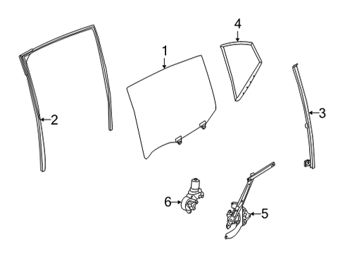 2024 Nissan Sentra Glass Run Rubber-Rear Door Window,LH Diagram for 82331-6LE0A