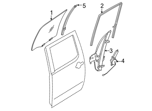 2023 Nissan Frontier GLASS RUN RUBBER-REAR DOOR WINDOW,LH Diagram for 82331-9BU0C