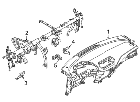 Instrument Panel & Pad Assembly Diagram for 68200-6LB0D