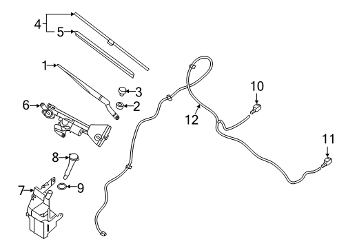 2023 Nissan Maxima Blade Assy-Windshield Wiper Diagram for 28890-3TA1D