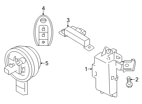 2023 Nissan Kicks Smart Keyless Switch Assembly Diagram for 285E3-6TA5B