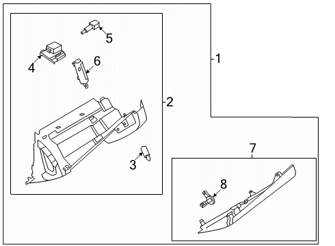 Glove Box Lid Diagram for 68510-6RR0A