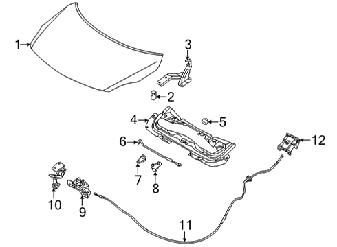 2023 Nissan Versa HOOD ASSY Diagram for FE100-5EFAA