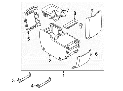 2023 Nissan Armada Console Assy-Rear Diagram for 96950-6JL1C