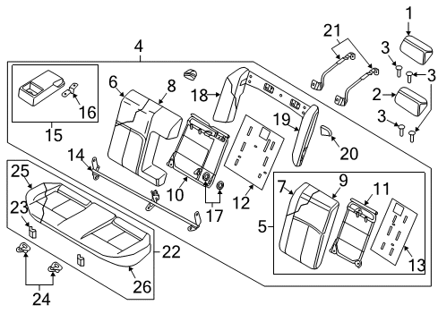 2023 Nissan Maxima Rear Seat Left Hand Back Diagram for 88650-9DL3B