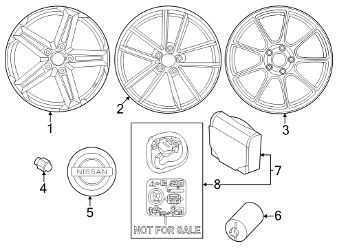 2023 Nissan Z Ornament-Disc Wheel Diagram for 40342-6RA1A