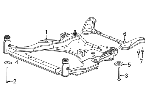2025 Nissan Murano MEMBER COMPL-FRONT SUSPENSION Diagram for 54400-6SX1B