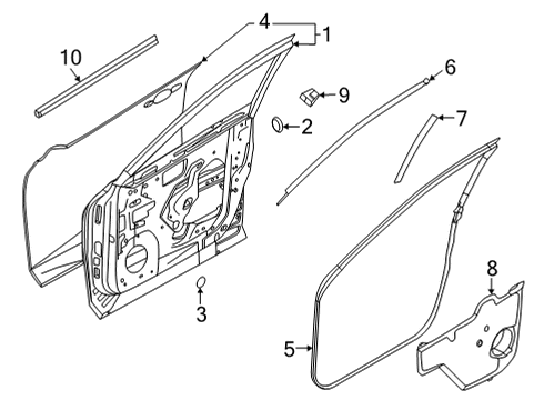 2023 Nissan Pathfinder Cover-Sash Inner,LH Diagram for 802D5-6TA0A