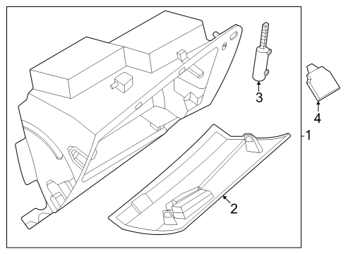 2022 Nissan Pathfinder Glove Box Lid Diagram for 68511-6TA0A