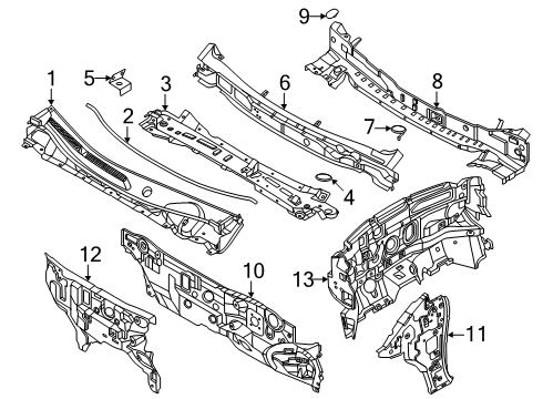 2025 Nissan Murano COVER ASSY-COWL TOP Diagram for 66862-7BA0A