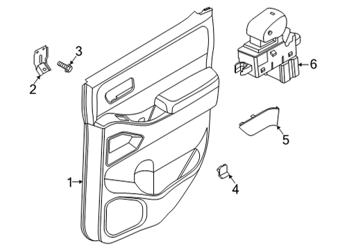 2022 Nissan Frontier Rear Door Finisher Assembly Right Hand Diagram for 82900-9BU0A
