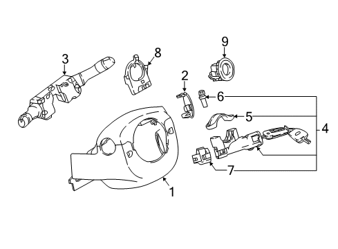 2022 Nissan Rogue Sport Sensor Assembly-Steering Angle Diagram for 47945-HP50A