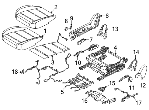 2025 Nissan Murano PAD-FRT ST CUSH Diagram for 87311-7BA0A
