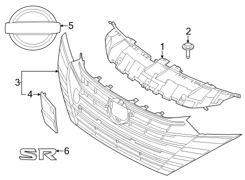 2023 Nissan Versa Grill Radiator Diagram for 62310-6EM0A