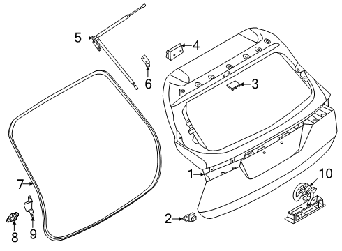 2025 Nissan Kicks WEATHERSTRIP-BACK DOOR Diagram for 90830-7LG0A