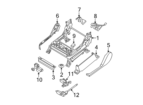 Adjuster Assy-Front Seat,LH Diagram for 87450-9FM4A
