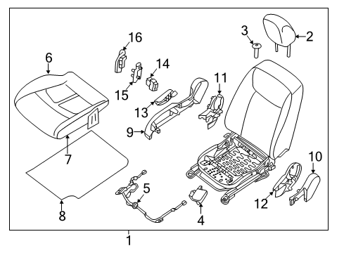 Seat Assembly-Front, RH Diagram for 87000-4NP1B