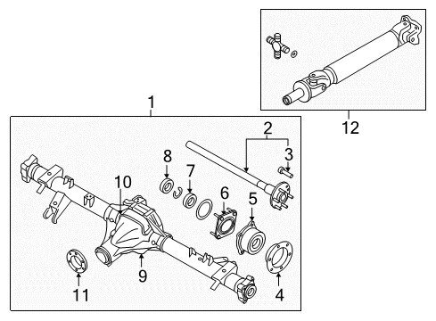 Shaft-Rear Axle, L Diagram for 38164-EB000