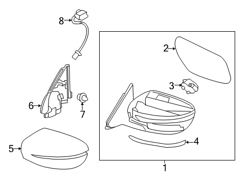 96374-4CA0A Genuine Nissan #963744CA0A Cover-Mirror Body,Lh