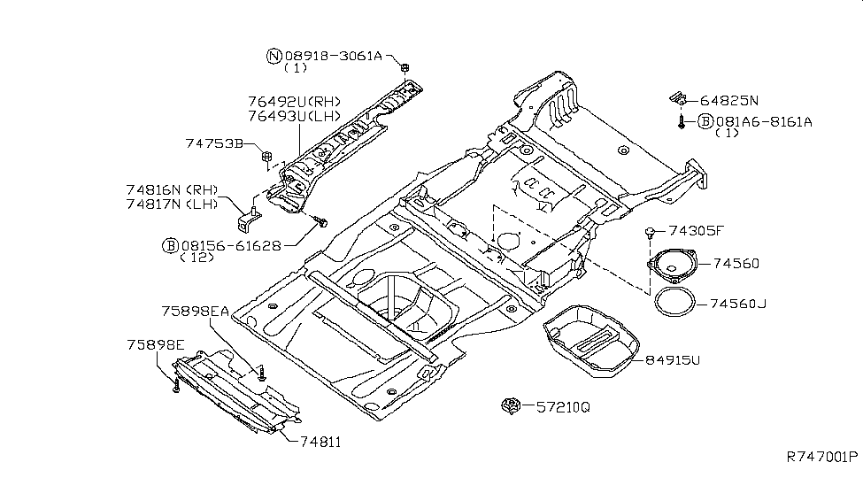 Nissan 748A7-CK000 Bracket-Step,LH