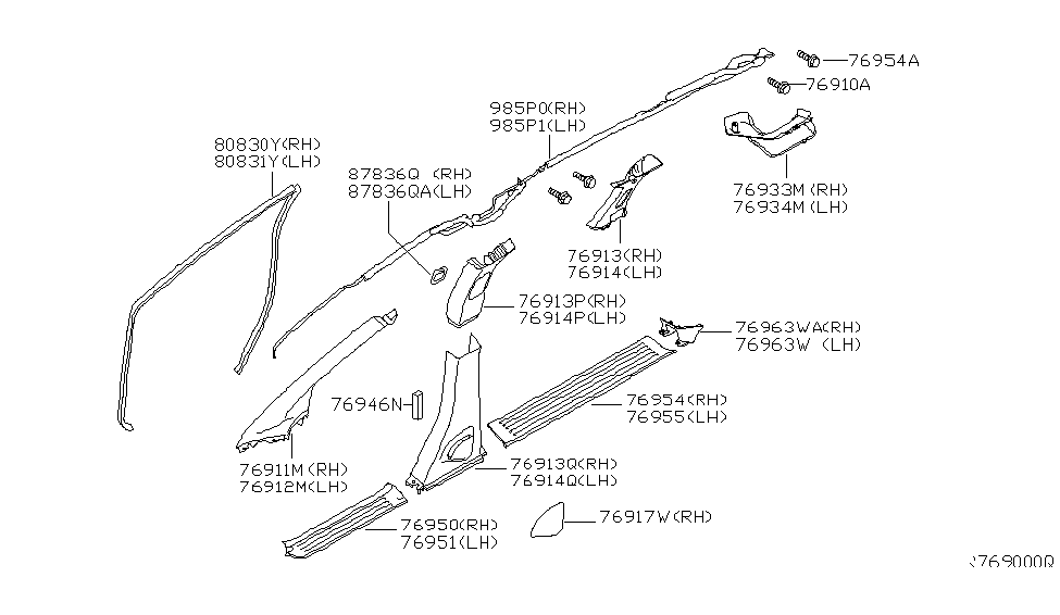 Nissan 76946-5Z000 Pad-Foam Block