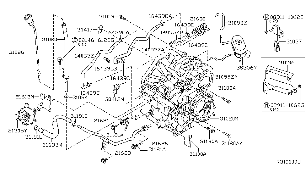 Nissan 31377-CA500 Bolt