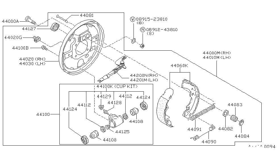 Nissan 44000-06F10 Brake Rear RH