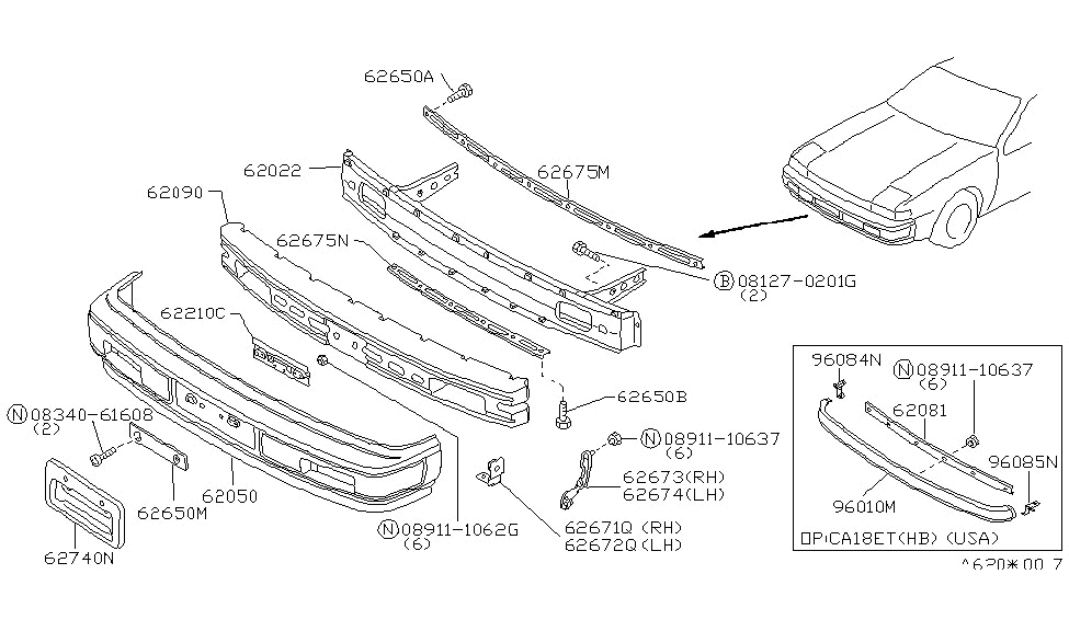 Nissan 62262-18F00 Bracket F/SPOILER RH