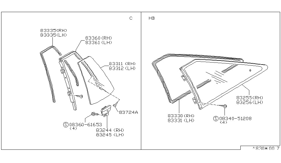 Nissan 83333-01F10 Rubber Glass Run