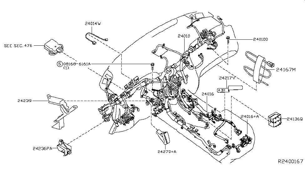 Nissan 24167-3KA2E Harness-Sub,Skid Control