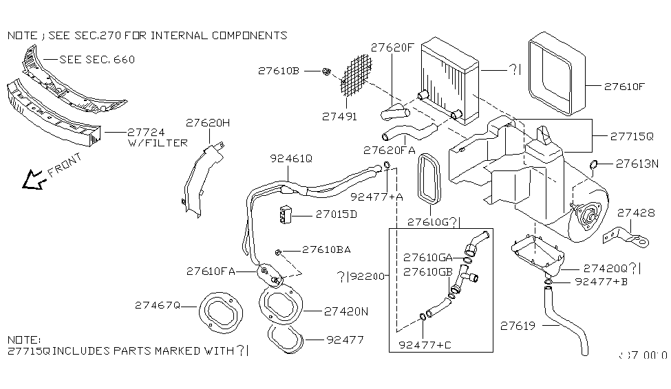 Nissan 27438-7B010 Cover-Cooler