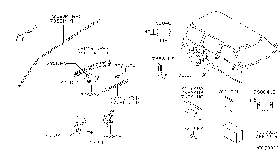 Nissan 77761-7B001 Rail Assembly-Guide,Rear L