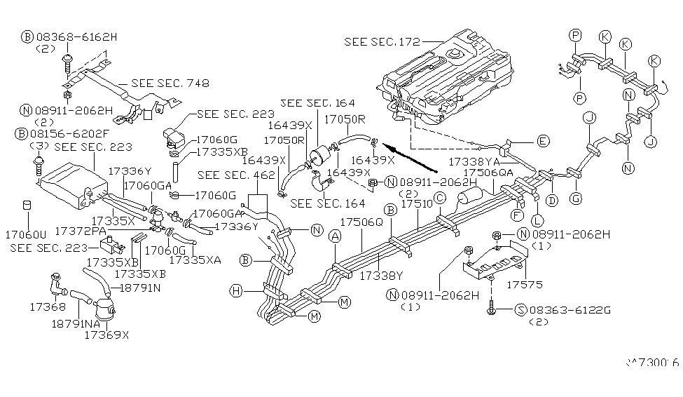 Nissan 17510-7B001 Tube-Fuel Return