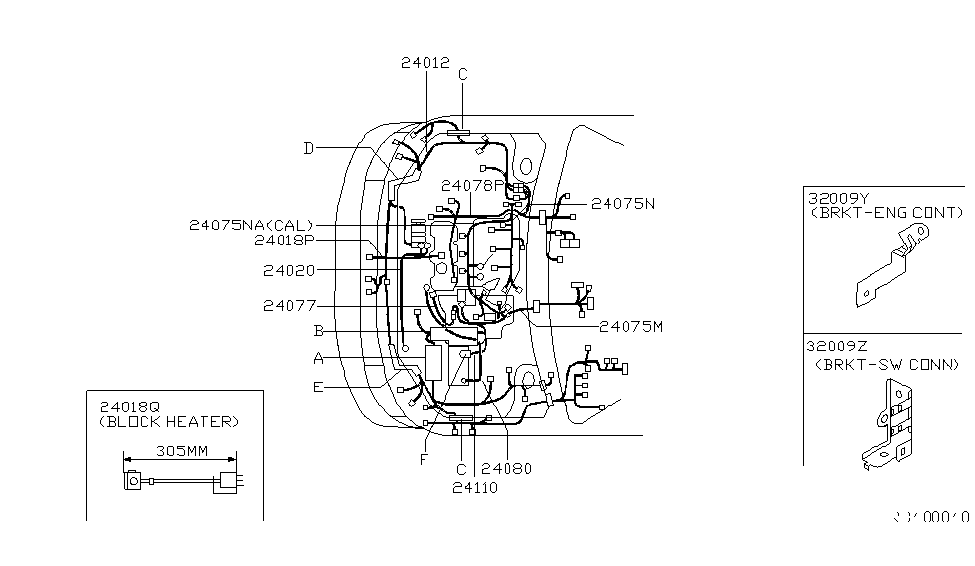 Nissan 24167-7B001 Harness-Sub