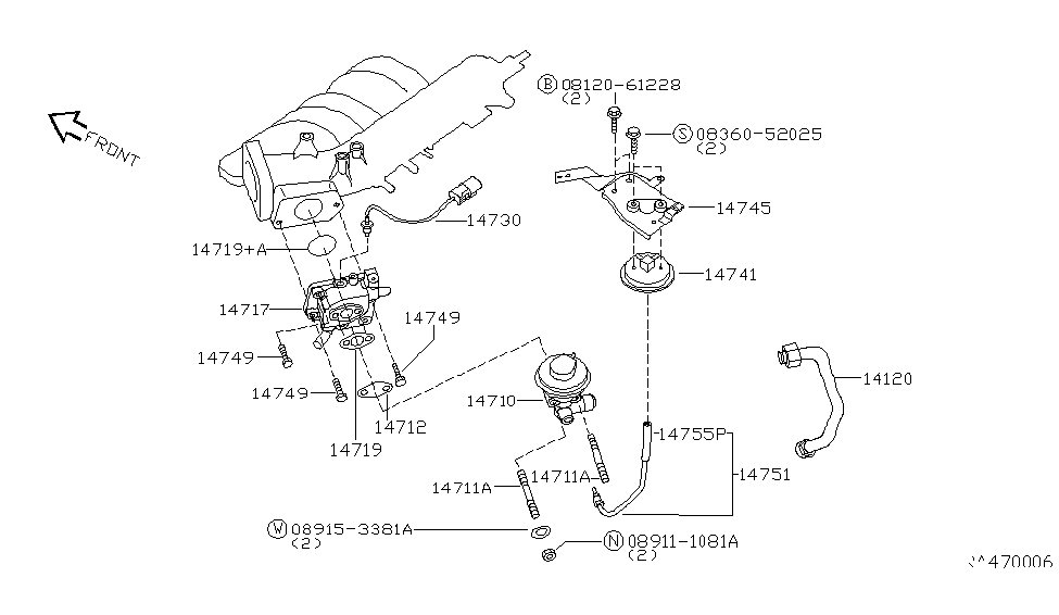 Nissan 14749-7B000 Bolt SPACER