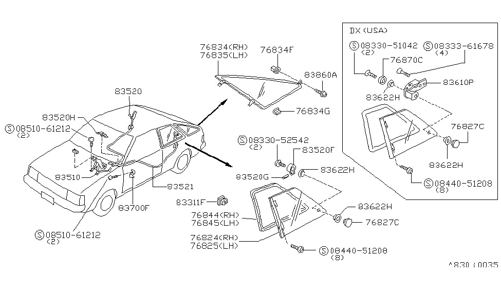 Nissan 83520-21A00 Control Assembly