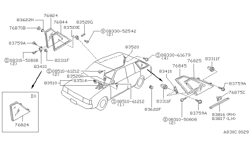 Nissan 83826-M8500 Screw