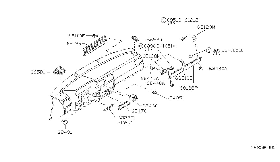 Nissan 68740-02A00 Grille Vent