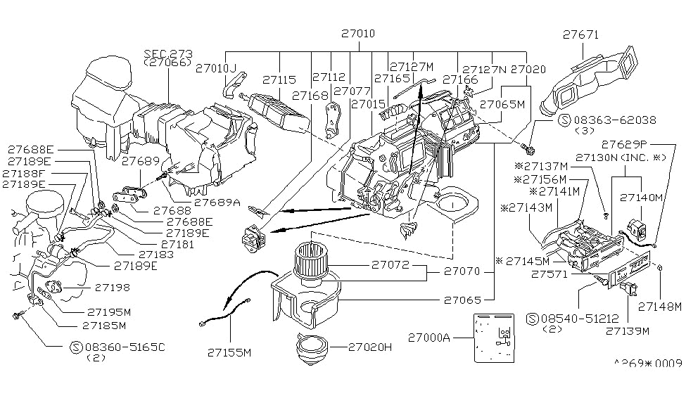 Nissan 27162-01A00 Cable Control