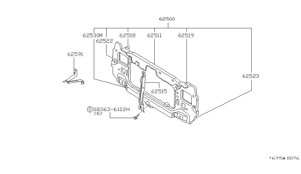 62518-01R00 Nissan Connector-Radiator Core Support RH