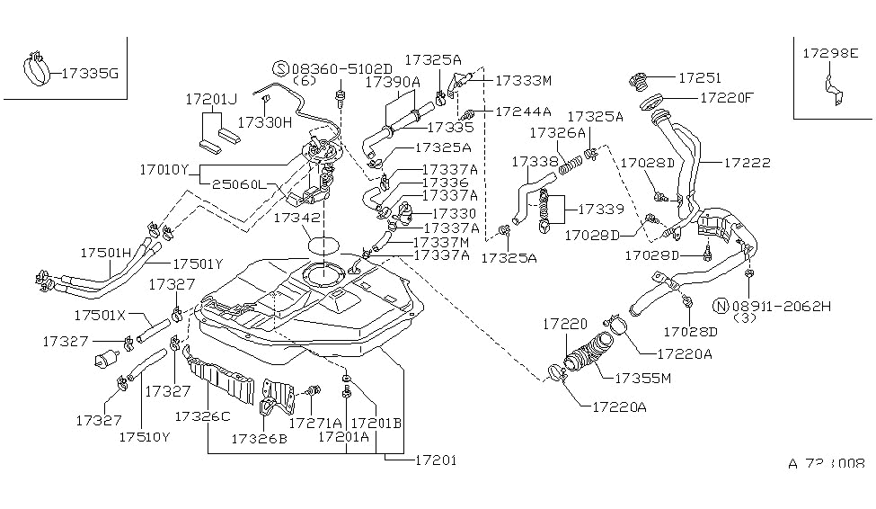 Nissan 17232-01R00 CONNECTR-Hose