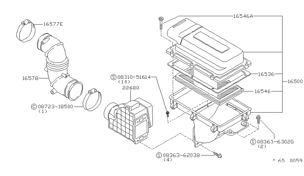 Nissan 16547-20R00 Packing