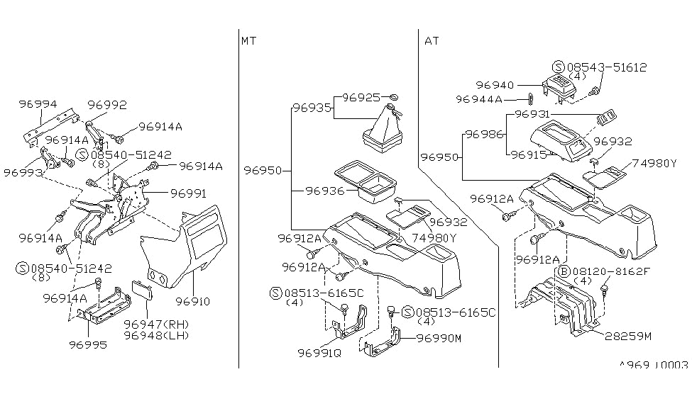 Nissan 96965-11R01 Bracket-Console