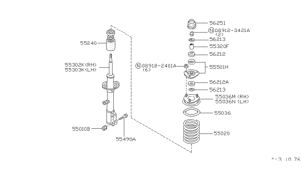 Nissan 55302-06R25 STRUT Kit Rear RH